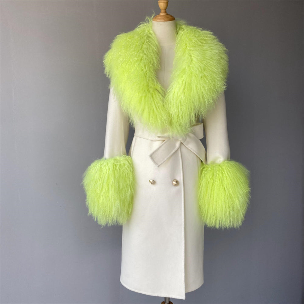 Cashmere Coat with Mongolian Sheep Fur
