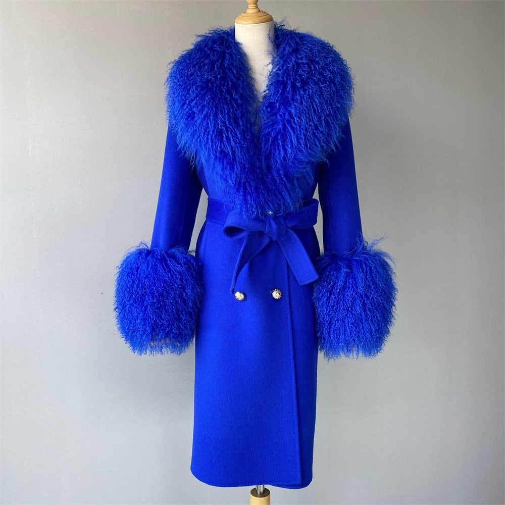 Cashmere Coat with Mongolian Sheep Fur