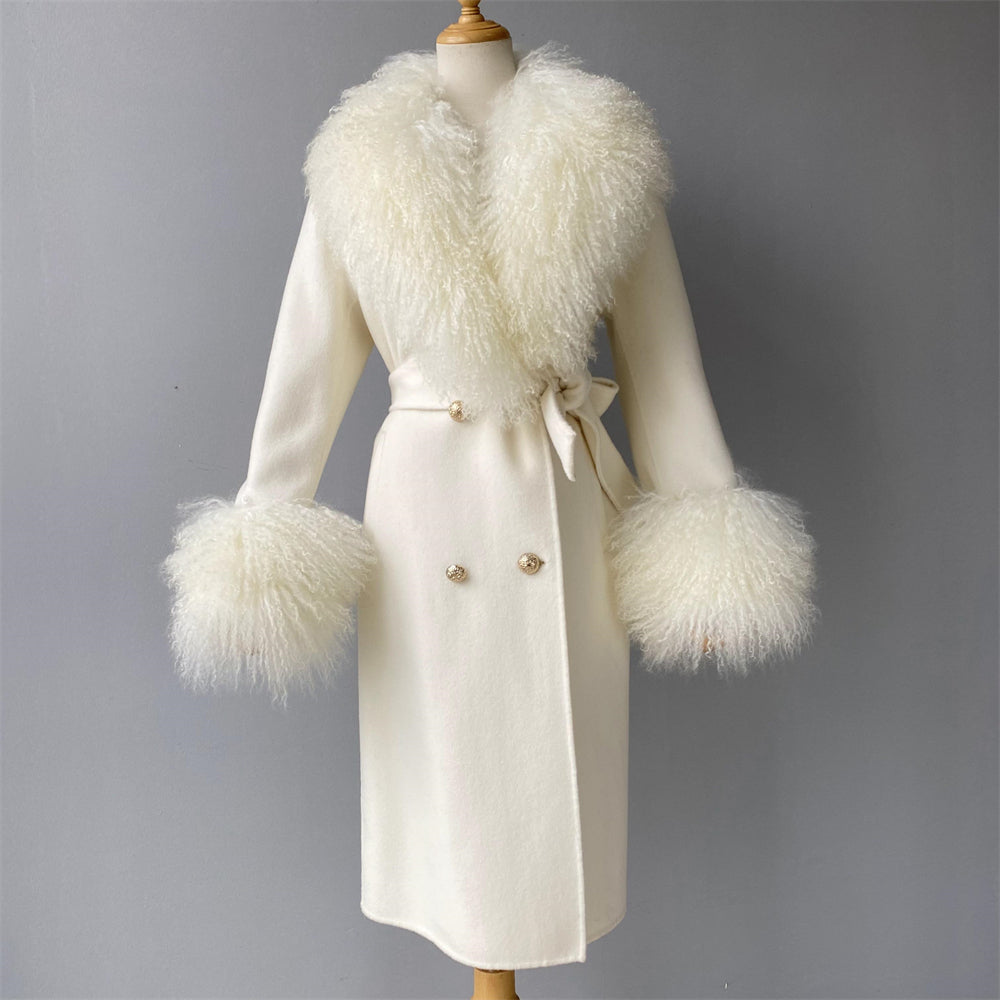 Cashmere Coat with Mongolian Sheep Fur