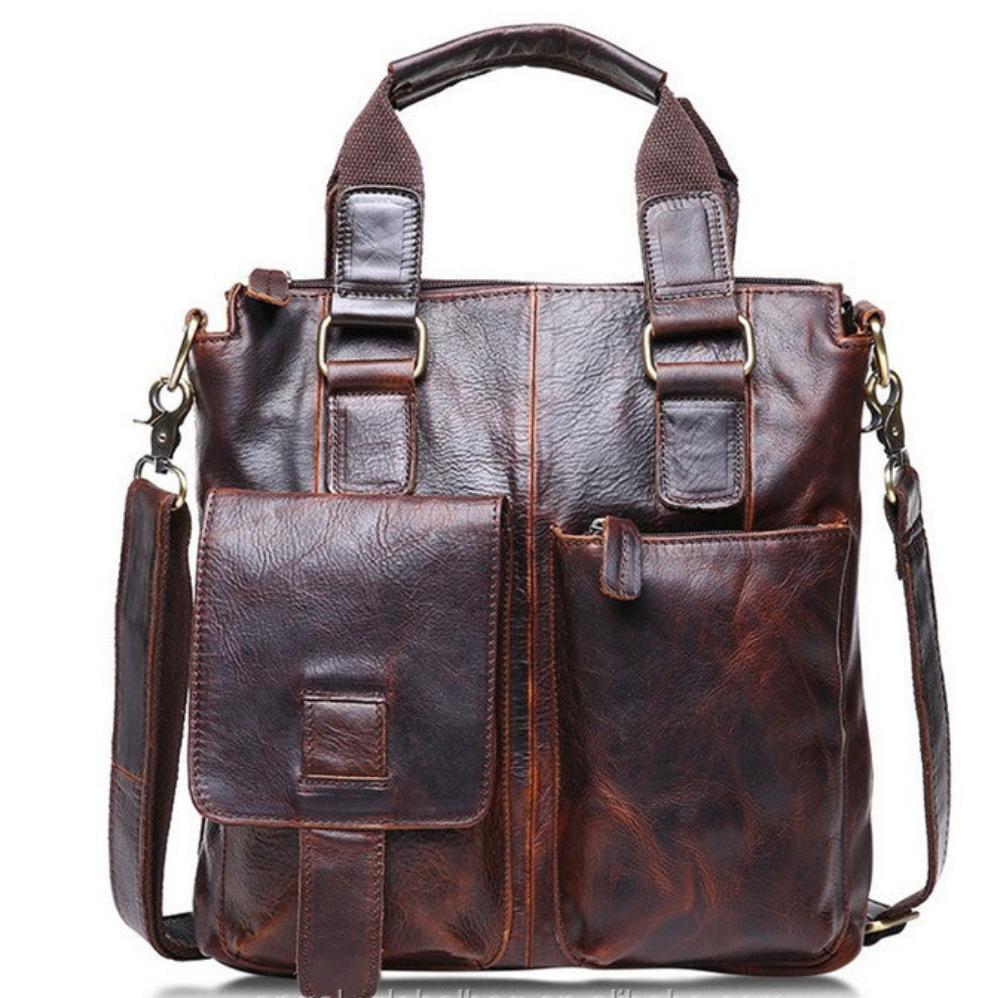 Crazy Horse Handbag Leather Shoulder Messenger Bag Unisex