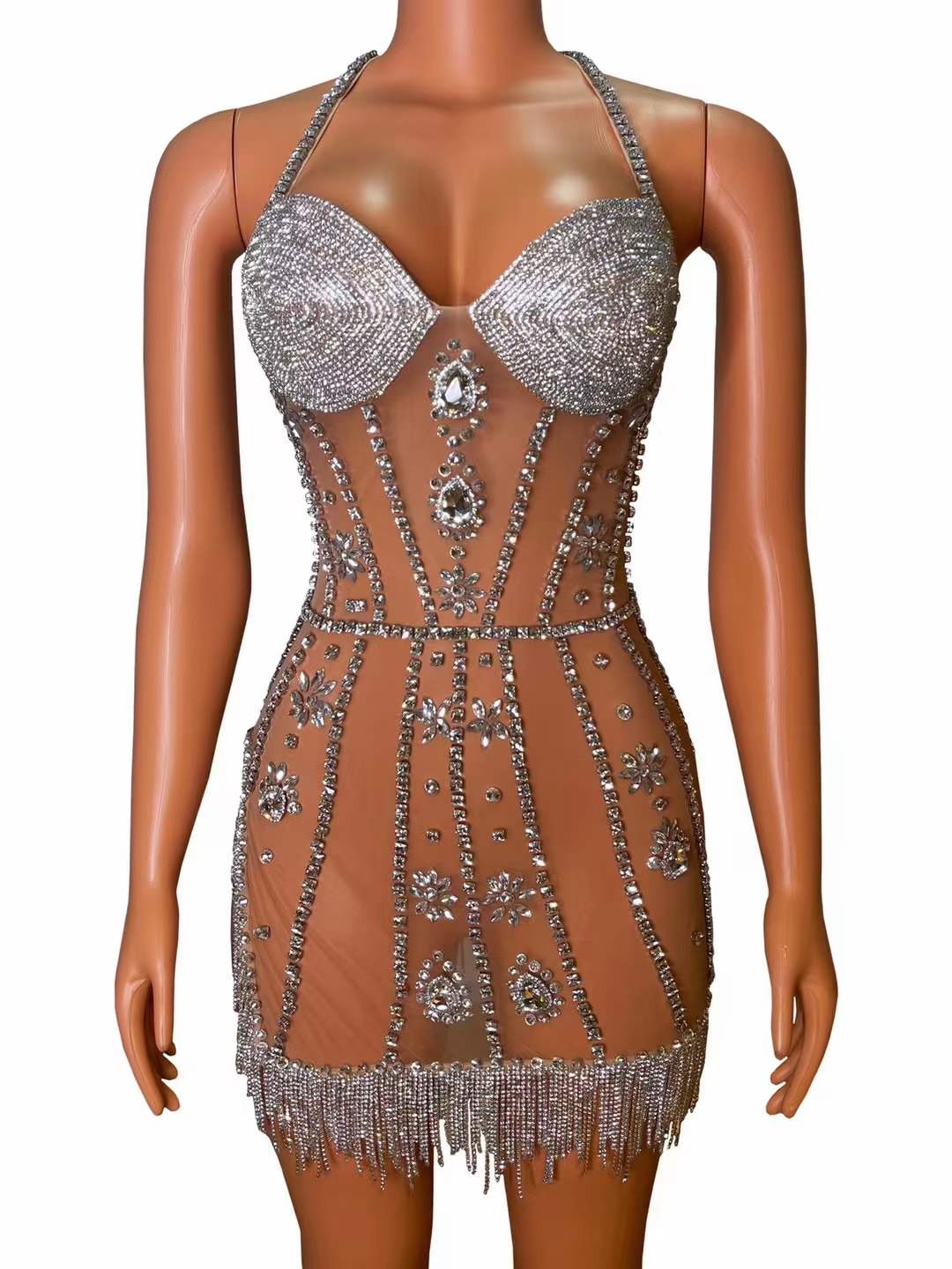 Beaded Mesh Dress Women's