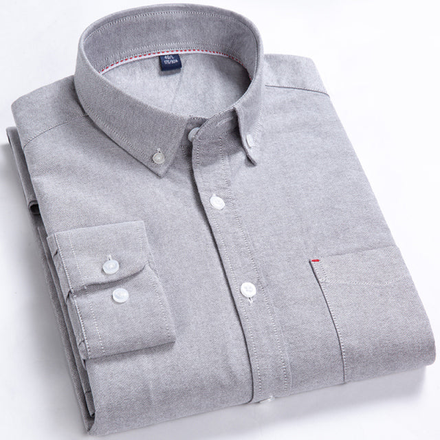 Button Down Collar Shirts 100% Cotton Men's