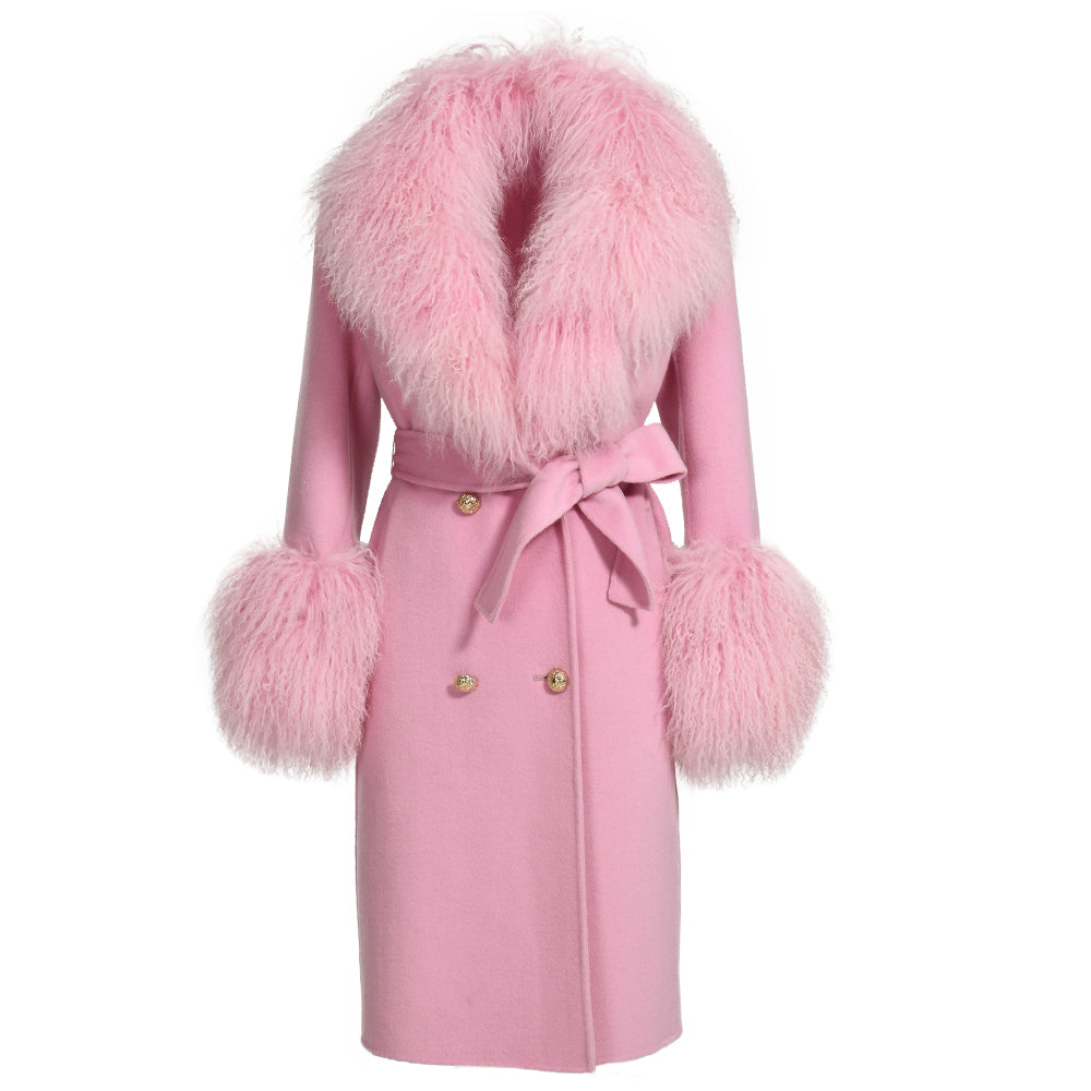 Cashmere Coat with Mongolian Sheep Fur