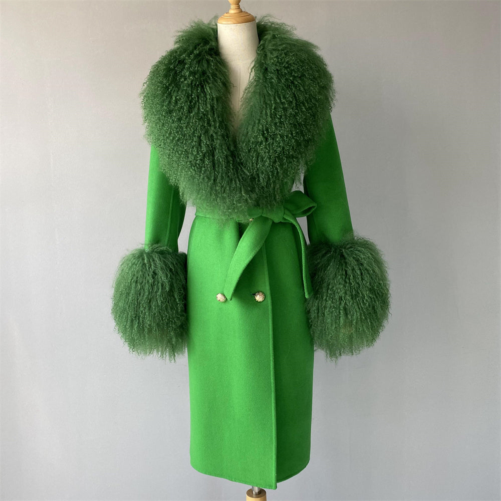 Cashmere Coat with Mongolian Sheep Fur