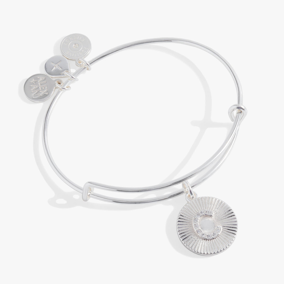 Initial C Pave Starburst Texture Bangle